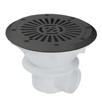 Bonde de fond grise anthracite pour piscine béton et liner