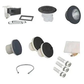 Kit N°1 pièces à sceller gris anthracite pour piscine liner