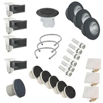 Kit N°4 pièces à sceller gris anthracite pour piscine liner