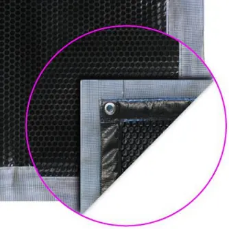Bâche à bulles Noire Luxe Iverbul quatro + bavette-grille le m²