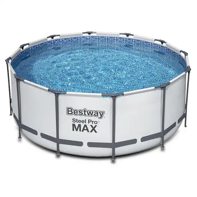 Piscine tubulaire ronde Steel Pro Max Ø3.66 x H.1.22 m - grise