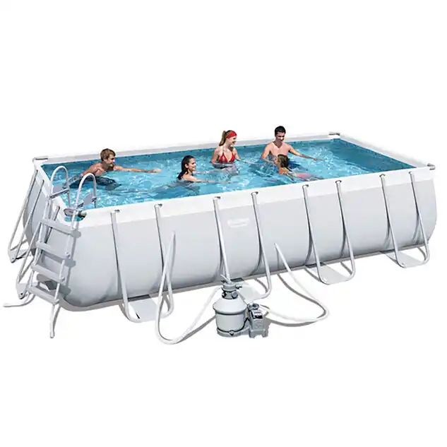 Piscine tubulaire rectangle Power Steel 5.49 x 2.74 x H.1.22 m - Filtre à sable