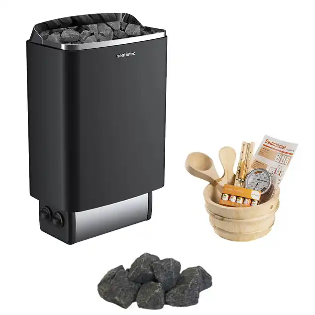 Pack Poêle Commande intégrée 6kw + Pierres + Set 11 pces