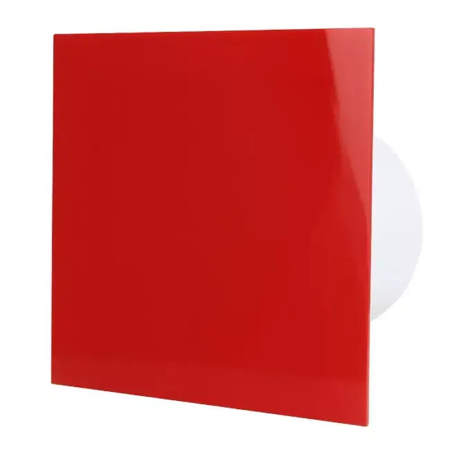 Air Roxy vmc salle de bain avec diamètre de raccordement 100 mm avec cordon de tirage et fiche - front en plastique rouge