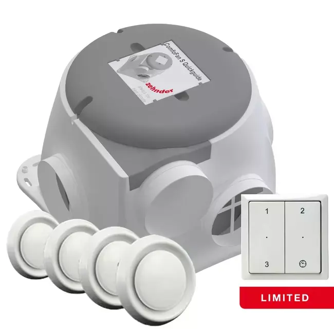 Zehnder ComfoFan Silent Limited + 4 vannes + émetteur RFT - 300 m³/h - Perilex