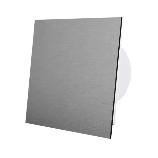 Vmc salle de bain Ø 100 mm avec minuterie et capteur d‘humidité - front brossé en aluminium