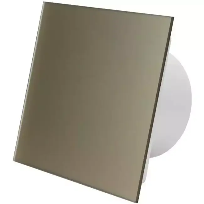Vmc salle de bain Ø 125 mm avec minuterie et capteur d‘humidité - front en verre satin doré