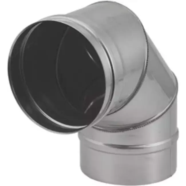 Tube de poêle en acier inoxydable à simple paroi coudé à 90° - Ø 450 mm