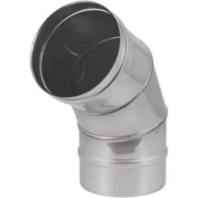 Tube de poêle en acier inoxydable à simple paroi coudé à 60° - Ø 500 mm