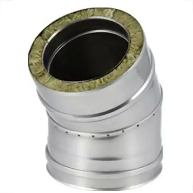 Elément droit à double paroi diamètre 100 mm (100/150) coude 30° I316L/I304 (D0,5/0,6)
