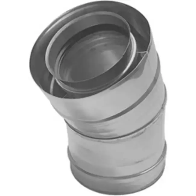 Coude concentrique 30° de 80 - 125 mm de diamètre I316L/I304 (D0,5/0,6) (avec caoutchouc d‘étanchéité pour conduit interne)