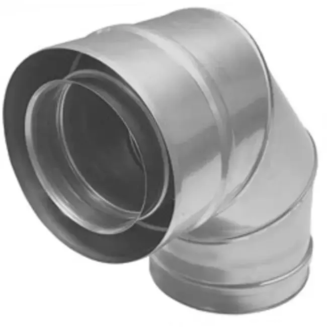 Coude concentrique 90° de 80 - 125 mm de diamètre I316L/I304 (D0,5/0,6) (avec caoutchouc d‘étanchéité pour conduit interne)
