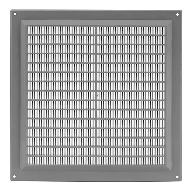 Grille de ventilation carrée grillagée 250 x 250 mm gris