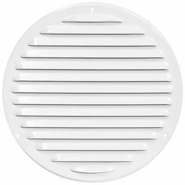 Grille de ventilation métal rond Ø 200 mm blanc - MR200 - RAL9016