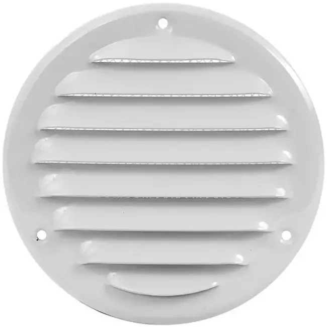 Grille de ventilation en métal ronde 100mm blanc - MR100 - RAL9016