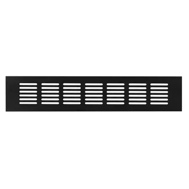 Grille de ventilation plinthe aluminium - noir L = 300 mm x H = 60 mm - RA630B