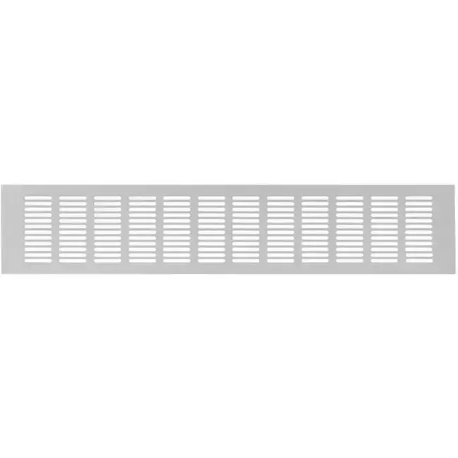 Grille de ventilation plinthe aluminium - argent L = 500 mm x H = 100 mm - RA1050S