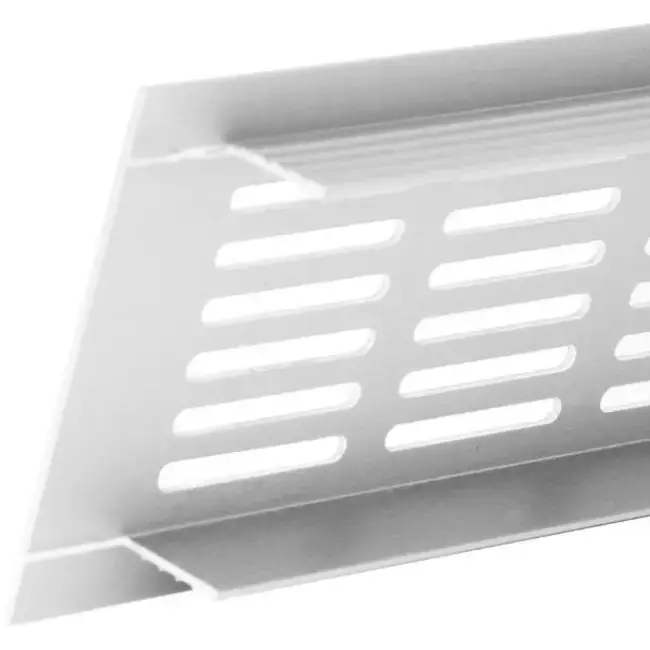 Grille de ventilation plinthe aluminium - blanc L = 300 mm x H = 40 mm - RA430