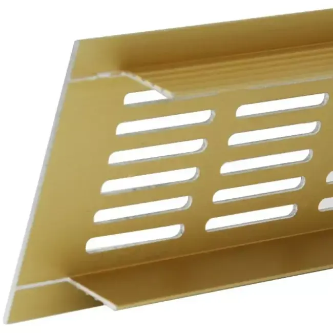Grille de ventilation plinthe aluminium - or L = 400 mm x H = 80 mm - RA840G