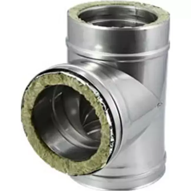 Elément droit à double paroi diamètre 200 mm (200/250) Pièce en T T90 I316L/I304 (D0,5/0,6)
