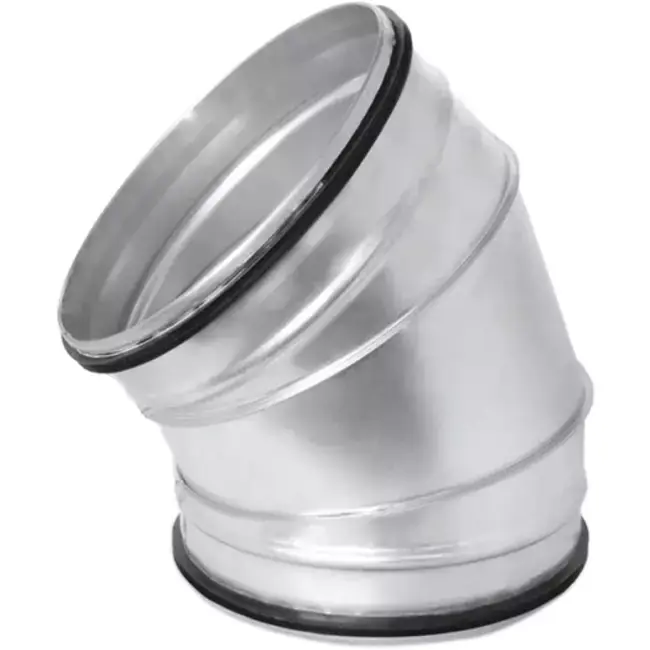 Coude spiralé rond 45° Ø 315 mm pour conduit rigide galvanisé