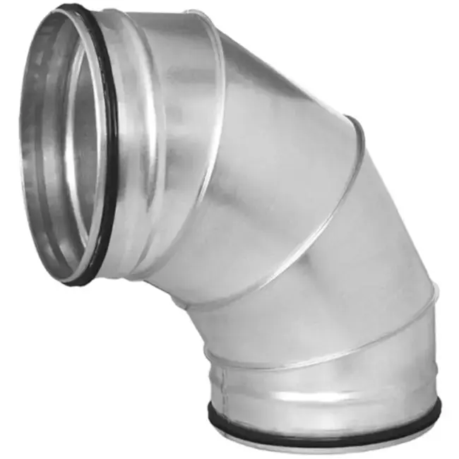 Coude spiralé rond 90° Ø 250 mm pour conduit rigide galvanisé