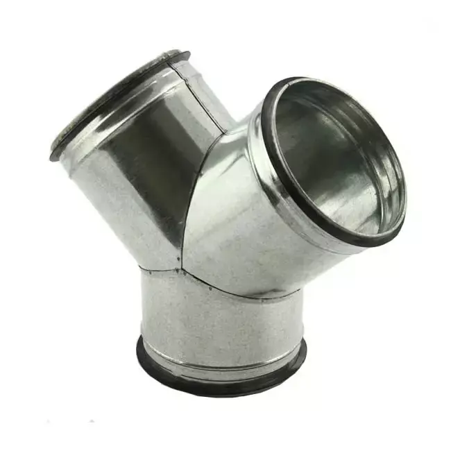 Pièce en Y 45° Ø 250 mm - 250 mm pour conduit rigide galvanisé