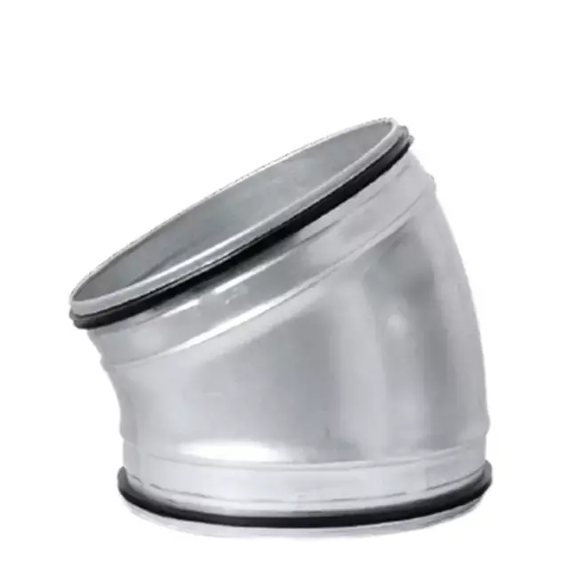 Coude spiralé rond 30° Ø 100 mm pour conduit rigide galvanisé