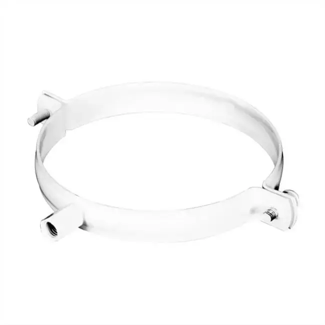 Support blanc pour tuyau de 125 mm de diamètre métal - RAL 9010