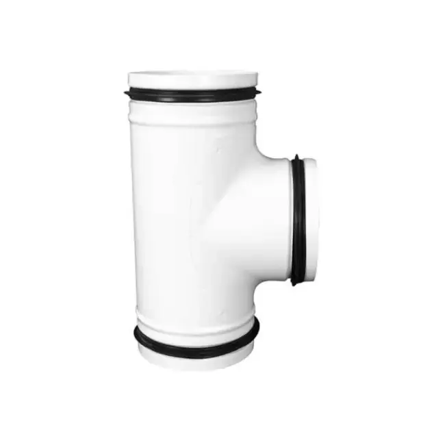 Té à 90 degrés blanc diamètre 125 mm métal - RAL 9010