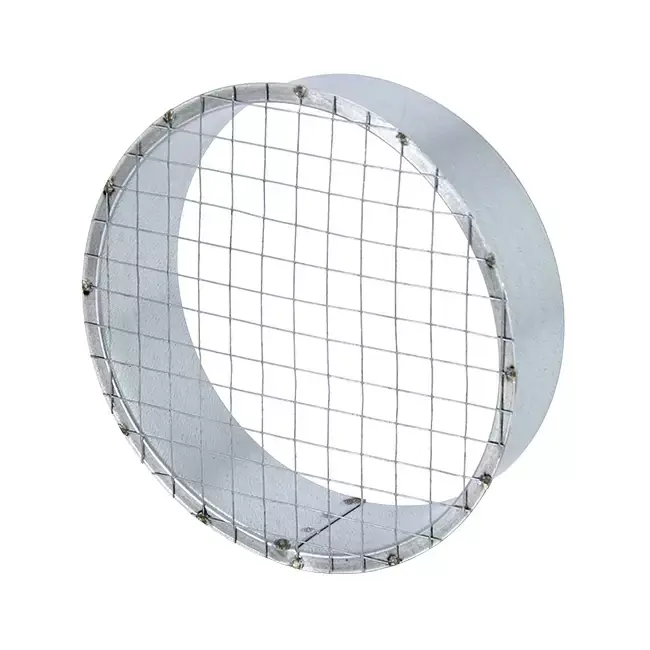 Grille tubulaire Ø 200 mm avec maille pour conduit rigide galvanisé.
