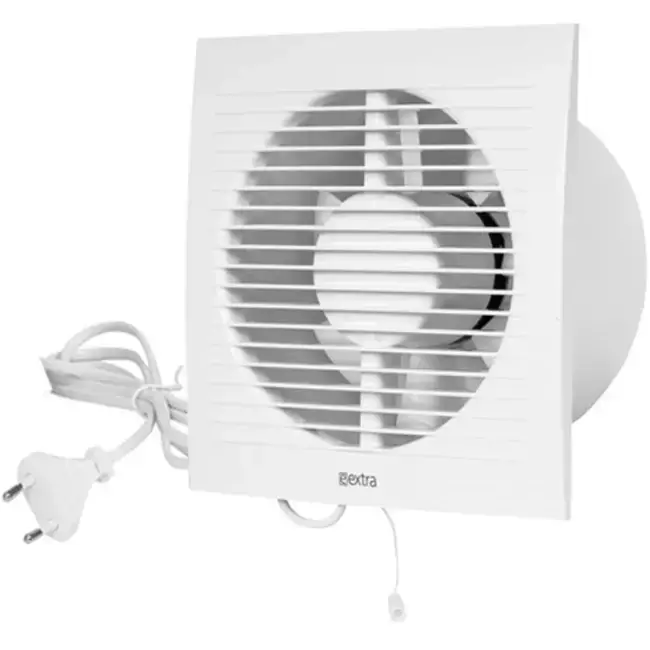 Vmc salle de bain Ø 100 mm Blanc avec fiche et cordon de tirage - EE100WP
