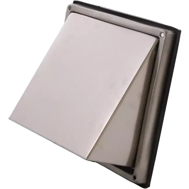 Grille frontale en acier inoxydable 125mm avec clapet anti-retour à entrée haute - EL-SS-BD125 SS