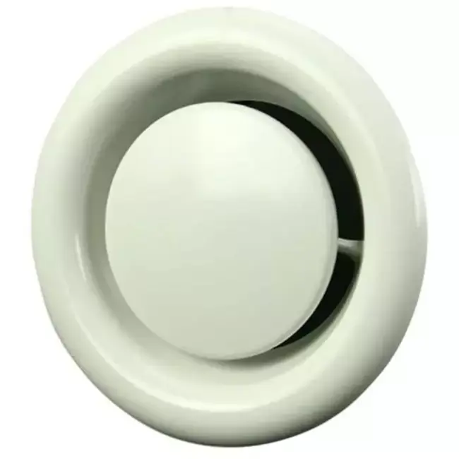 Bouche d‘extraction métal Ø 200 mm RAL 9010 avec clips à ressorts - DVSC200