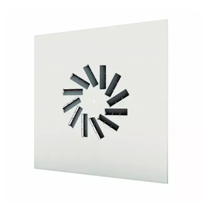 Diffuseur à jet hélicoïdal 594x594 à modèle de flux d‘air réglable - 12 ailettes