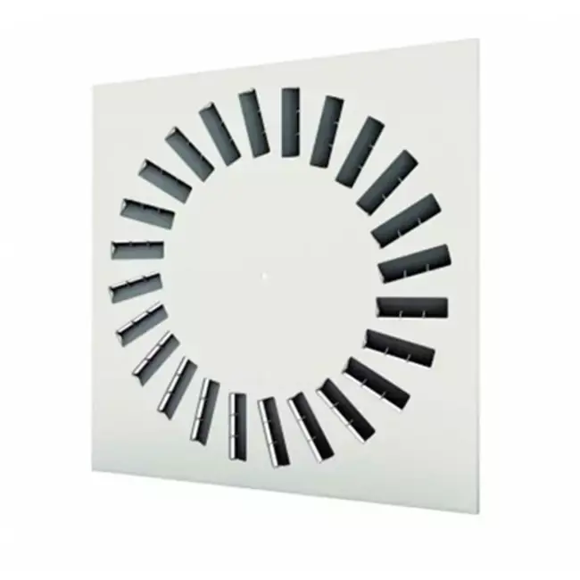 Diffuseur à jet hélicoïdal 594x594 à modèle de flux d‘air réglable - 24 ailettes