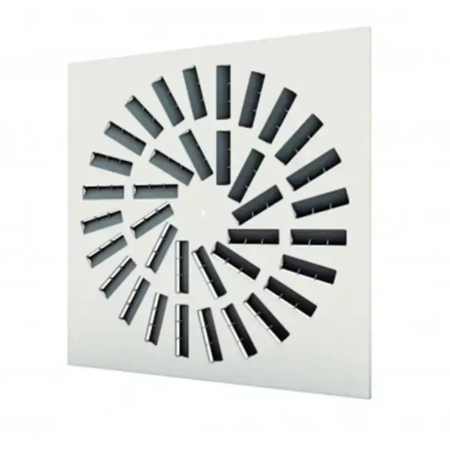Diffuseur à jet hélicoïdal 594x594 à modèle de flux d‘air réglable - 36 ailettes