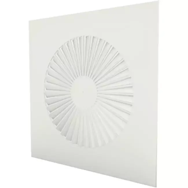 Diffuseur à jet hélicoïdal carré 594x594 avec ailettes Ø350mm