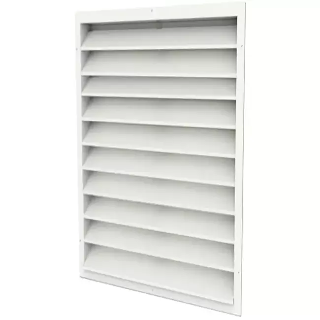 Grille murale extérieure 300x600 en acier avec ailettes fixes - couleur mixte RAL 9010