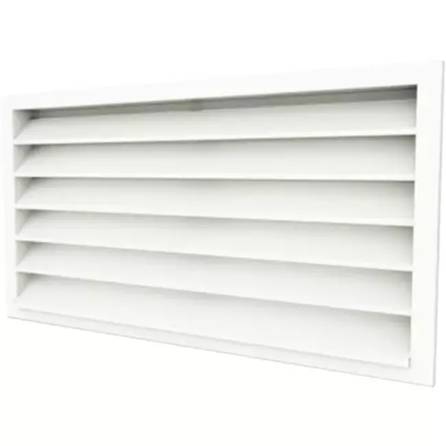 Grille murale extérieure 1000x300 en acier avec ailettes fixes - couleur mixte RAL 9010
