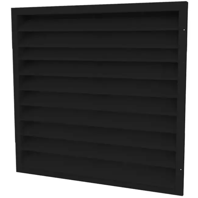 Grille murale extérieure 500x500 aluminium avec ailettes fixes - couleur mixte RAL 9005