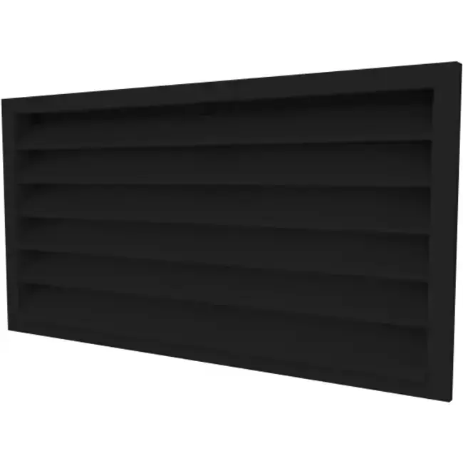 Grille murale extérieure 1000x600 en acier avec ailettes fixes - couleur mixte RAL 9005