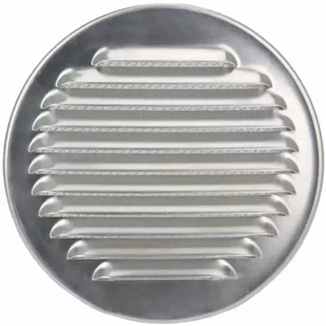 Grille de ventilation métal ronde avec douille de montage Ø 180 mm aluminium - DWRA180S