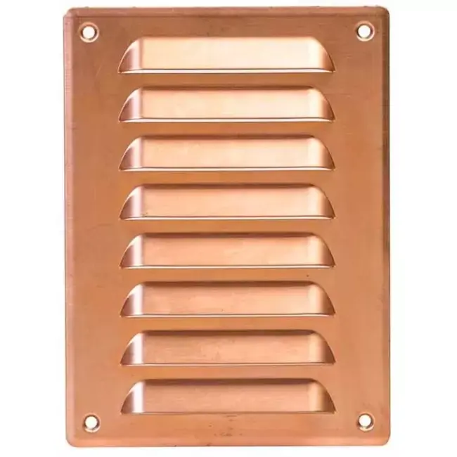 Grille de ventilation métallique carrée 140x190 mm cuivre - MR1419Cu