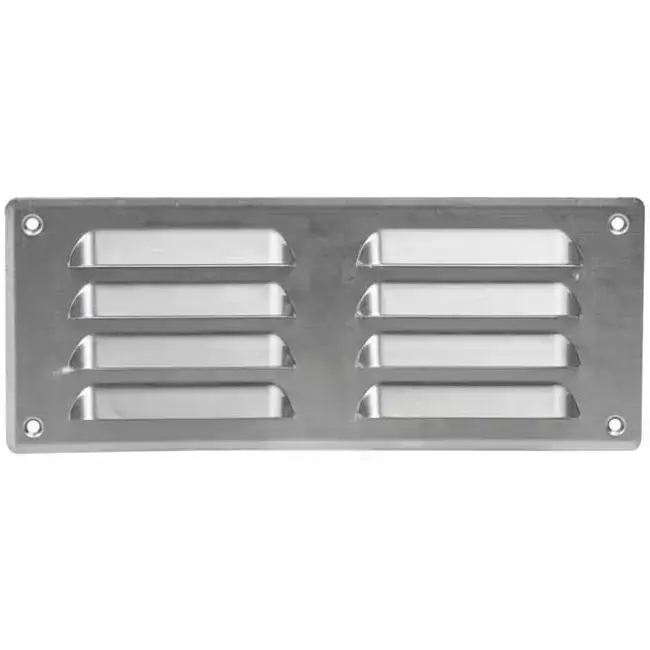 Grille de ventilation métallique carrée 260x105 mm aluminium - MR26105Al