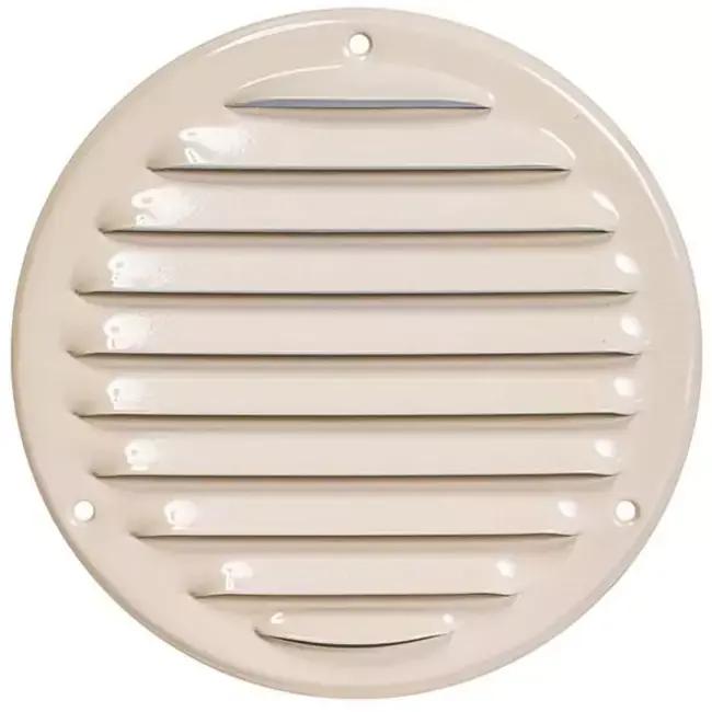 Grille de ventilation métal ronde Ø 125 mm beige - MR125Y - RAL1015