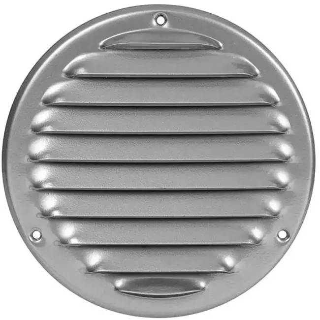 Grille de ventilation métal ronde 100 mm gris - MR100P - RAL9006