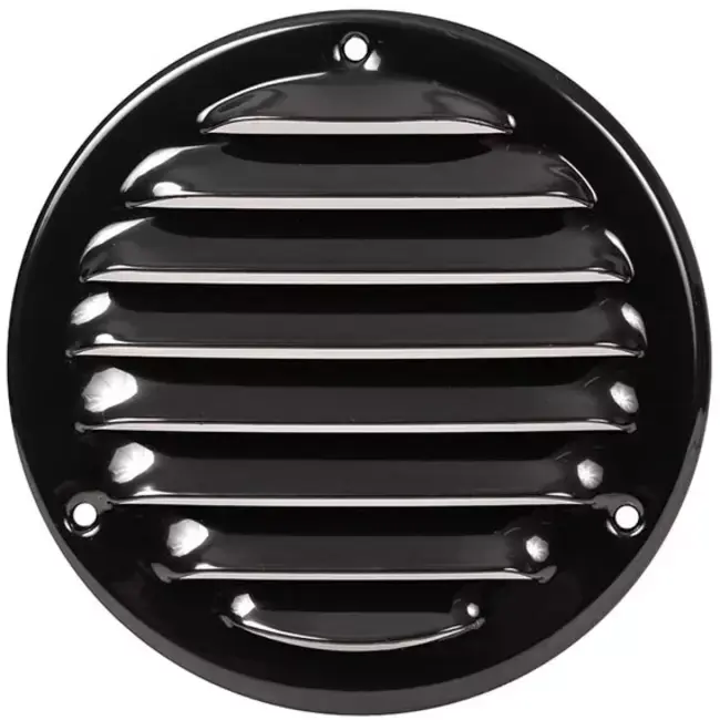 Grille de ventilation métal ronde 100 mm noir - MR100M - RAL9005