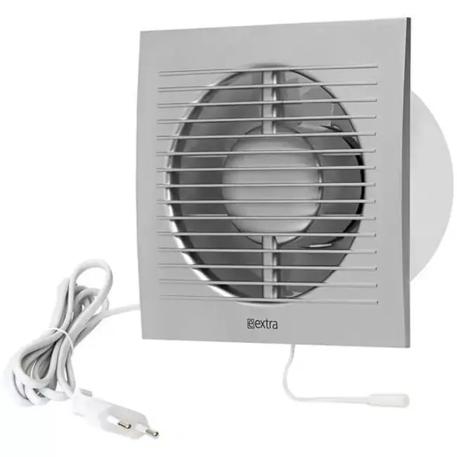 Vmc salle de bain Ø100 mm argent avec fiche et cordon de tirage - standard EE100WPS