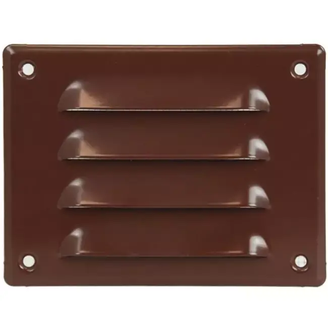 Grille de ventilation métallique carrée 140x105 mm marron - MR14105B